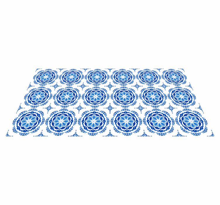 Naples circles tile effect vinyl rug - TenStickers