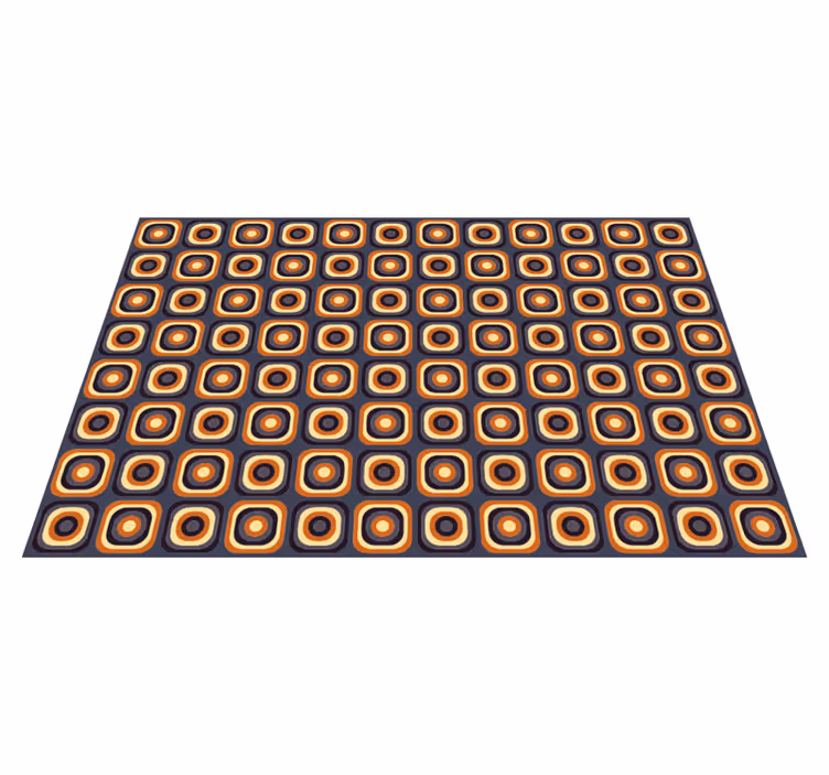 Retro circle pattern living room vinyl rug - TenStickers