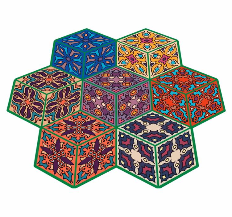 Colourful Tiles  tile carpet - TenStickers