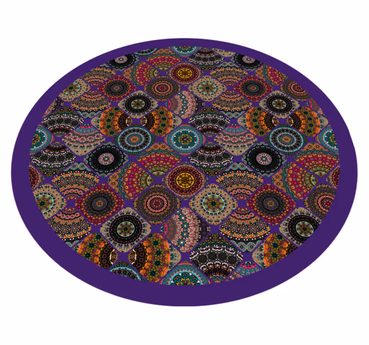 Colorful Circular Patterns mandala vinyl rug - TenStickers