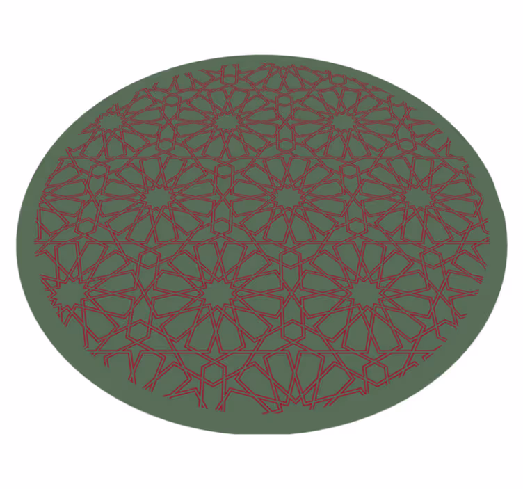 Mosaic vinyl rug intricate geometric design - TenStickers
