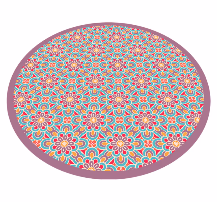 Detailed mandala greek shapes tile carpet - TenStickers
