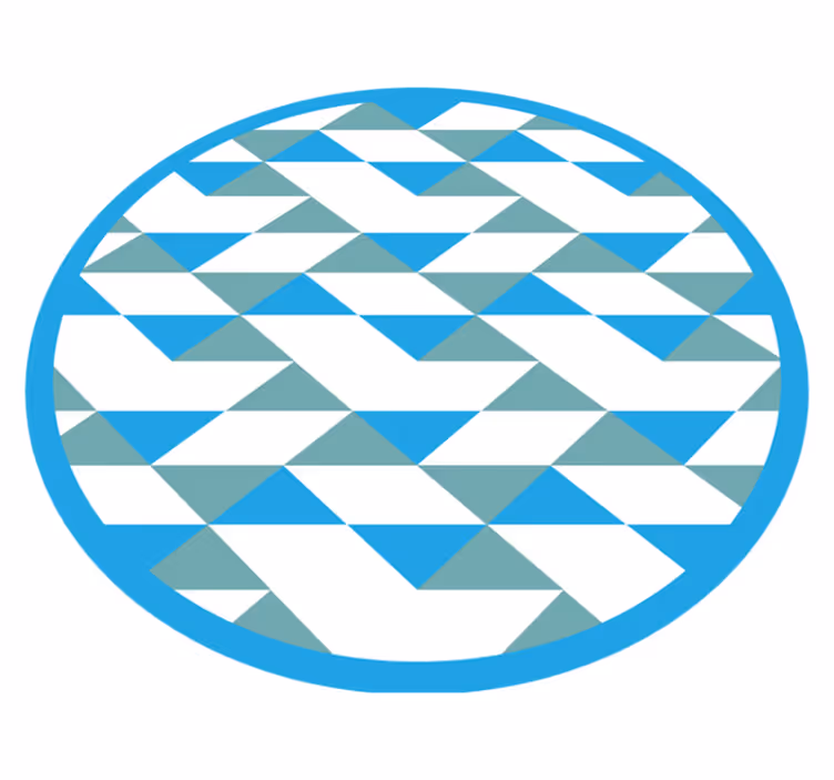 Blue and green elements geometric vinyl rug - TenStickers
