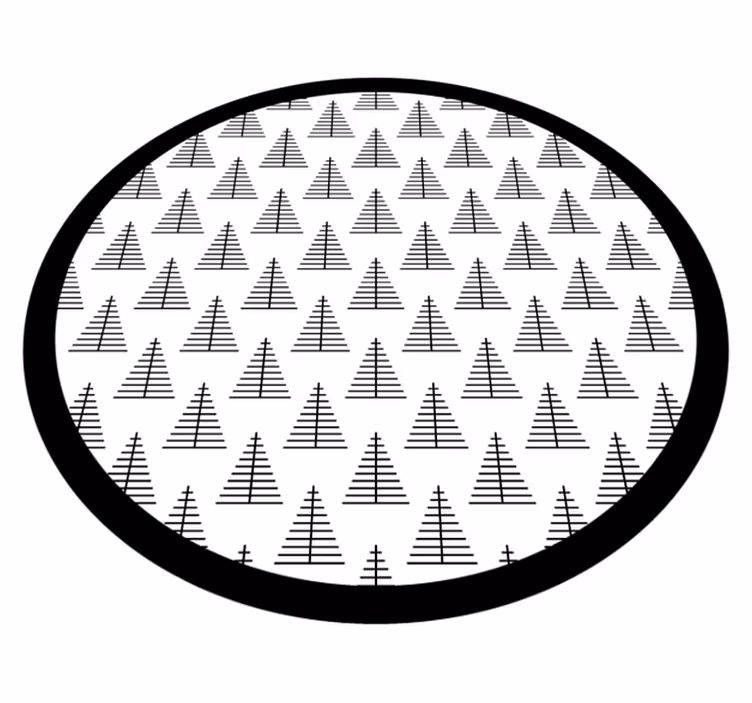 Scandinavian vinyl rug with geometric gray trees - TenStickers