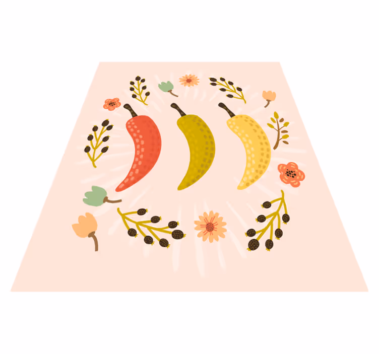 Vintage Chilli Peper  kitchen floor tiles - TenStickers