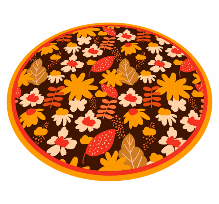 Floral vinyl rug with joyful flower design - TenStickers