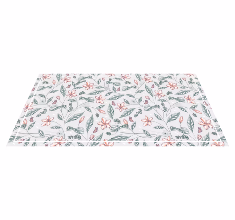 Floral vintage pattern vinyl rug - TenStickers