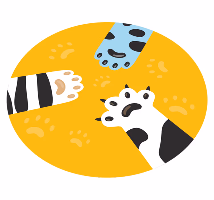 Cats paw prints animal vinyl rug - TenStickers