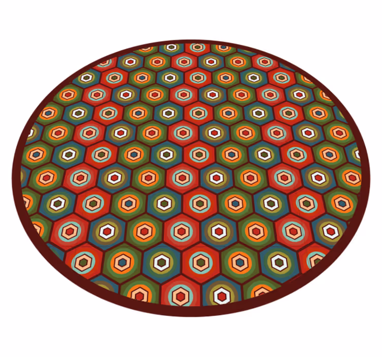 HEXAGONAL COLOR PATTERN geometric vinyl rug - TenStickers
