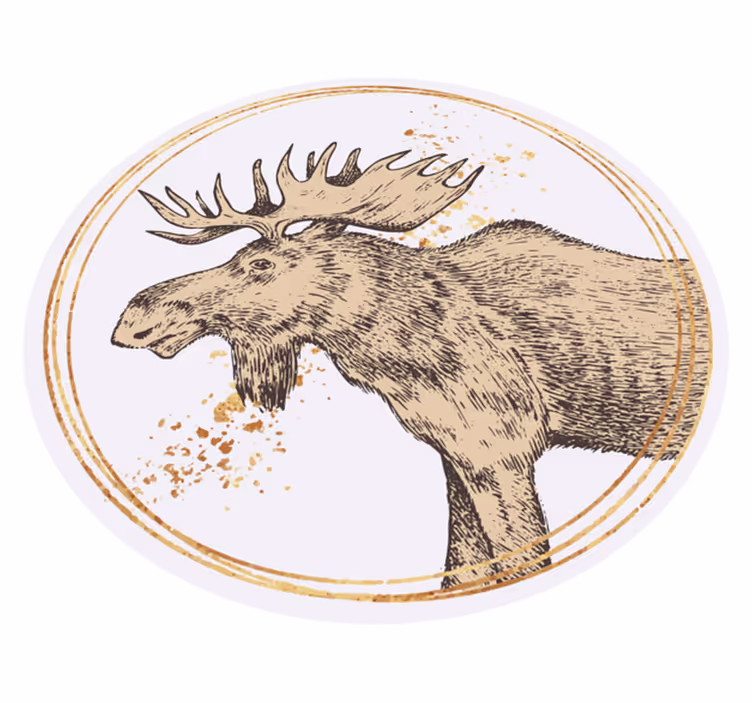 Majestic moose illustration animal vinyl rug - TenStickers