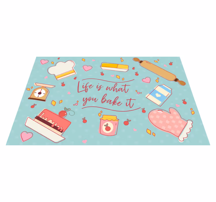 Life is what you bake it custom rug - TenStickers