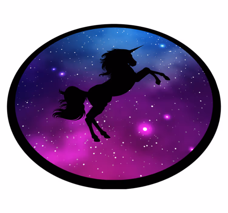 Magical unicorn scene kids vinyl rug - TenStickers