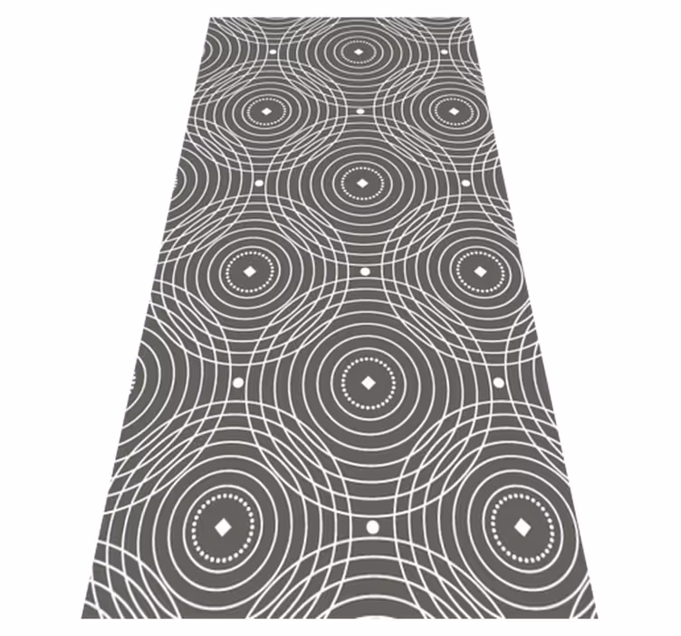 Circular Patterned Stripes geometric vinyl rug - TenStickers
