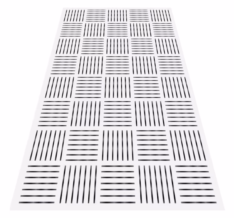 Nordic lines pattern kitchen vinyl rug - TenStickers