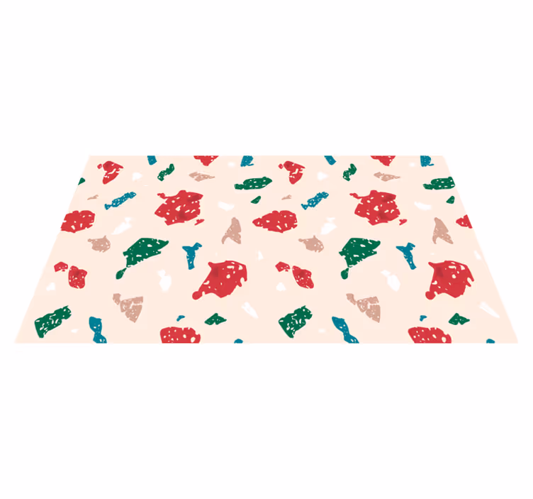 Colorful terrazzo design textured vinyl rug - TenStickers