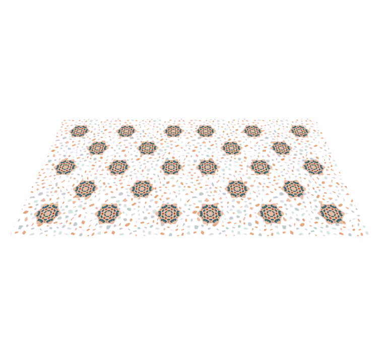 White mosaic textured vinyl rug - TenStickers