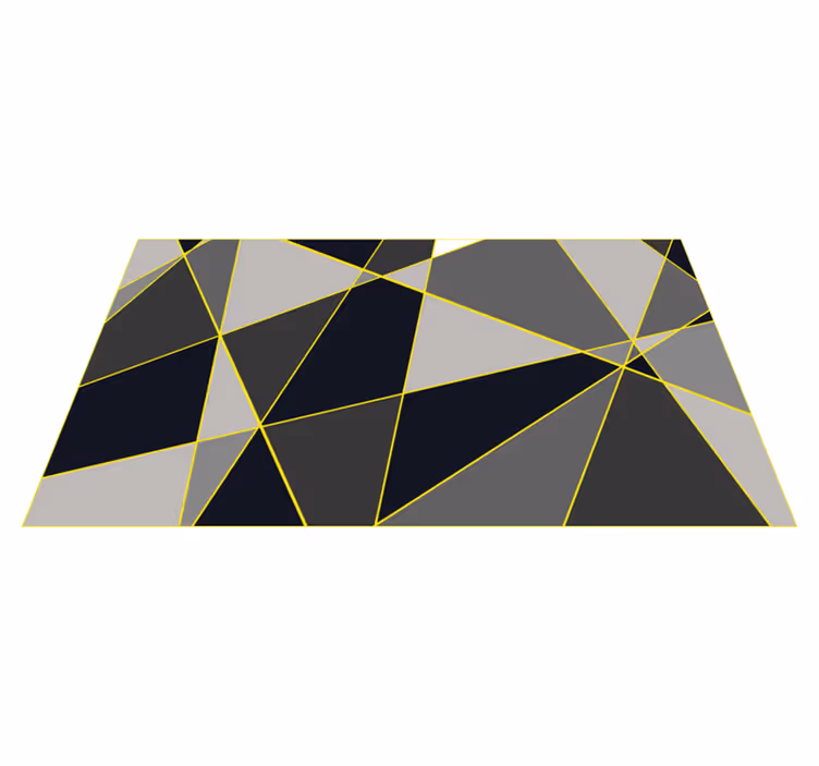 Grey triangle lines geometric vinyl rug - TenStickers