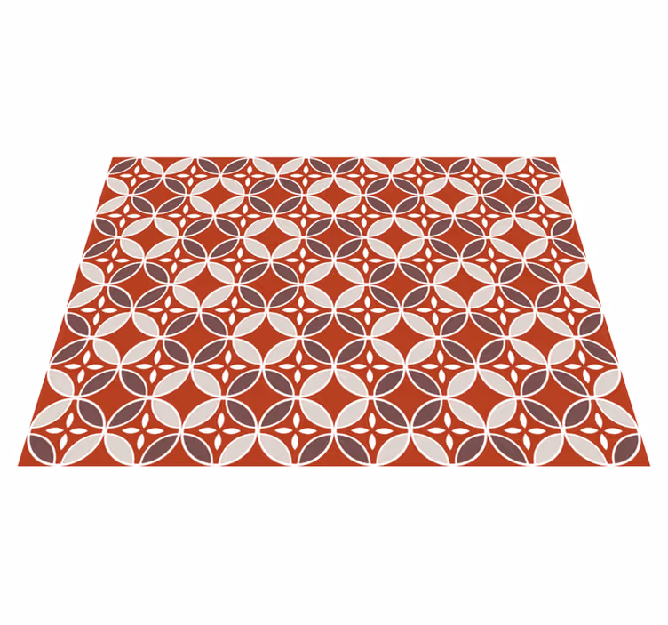 Colourful circle shapes with red  tile carpet - TenStickers