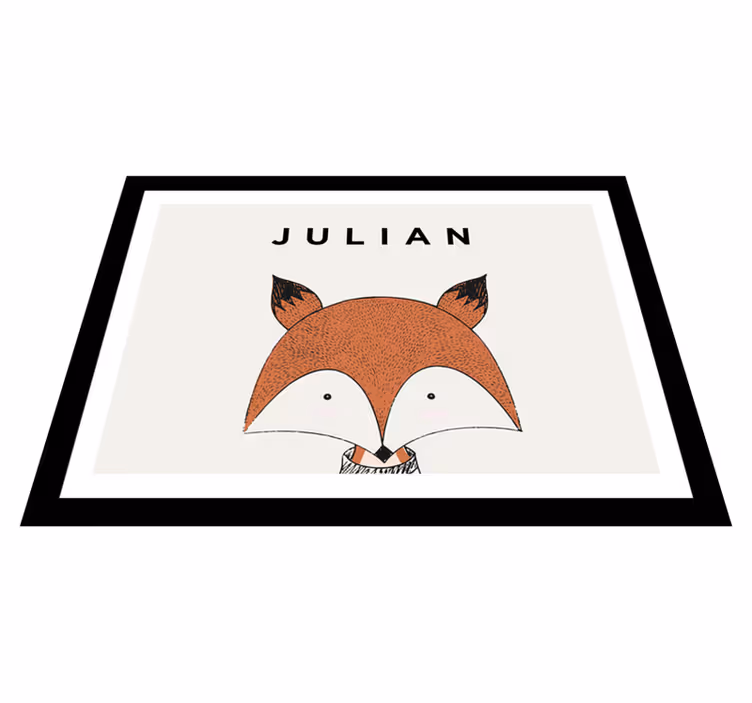 Custom vinyl rug with fox character personalization - TenStickers