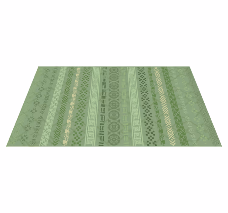 Puzzle stamp effect on green mosaic floor tiles - TenStickers