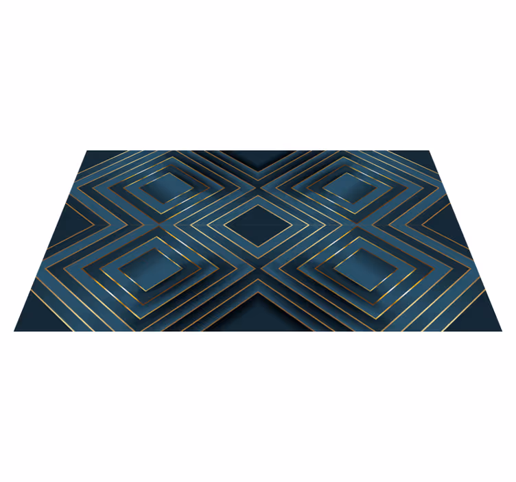 Black outlined squares modern vinyl rug - TenStickers