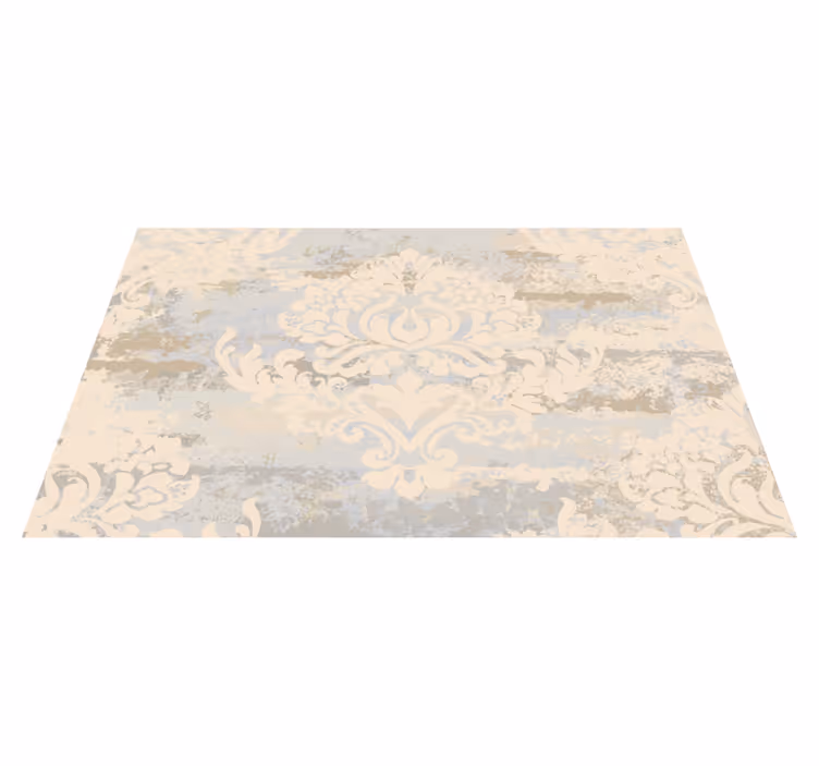 Puzzle print mosaic cream vinyl rug - TenStickers