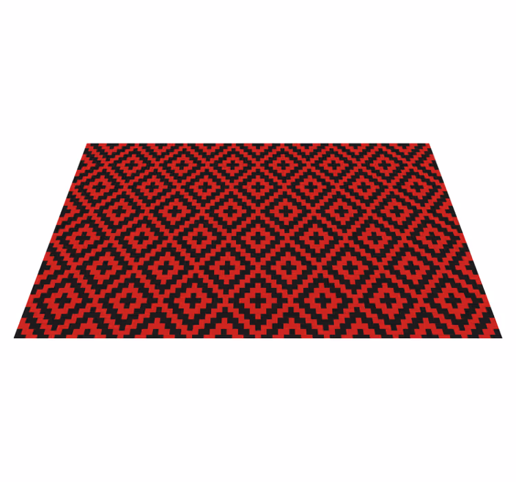 Dark red squares mosaic tiles effect vinyl rug - TenStickers