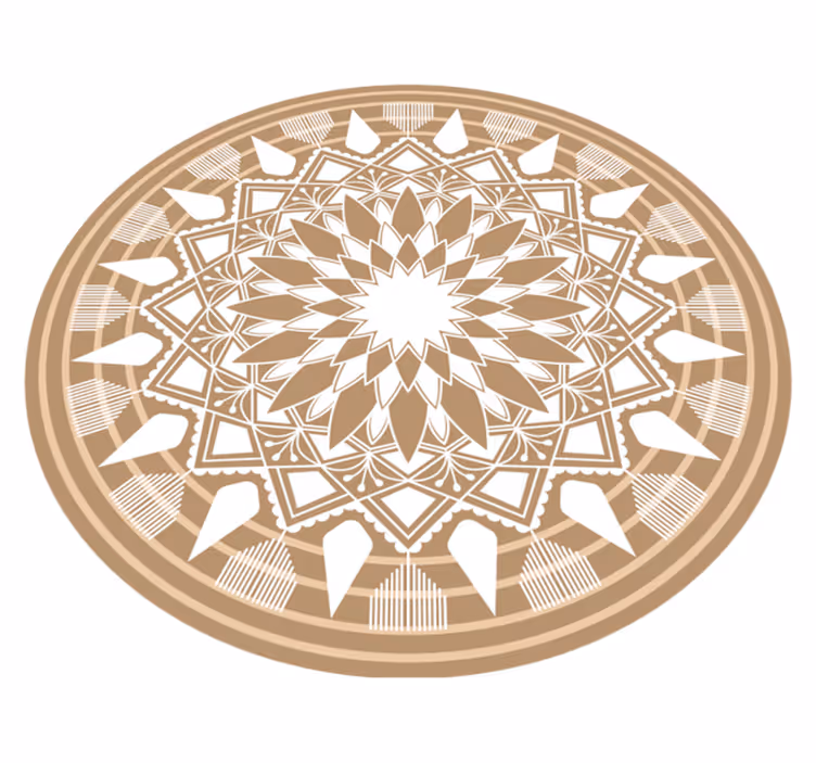 Natural big mandala circular  mandala vinyl rug - TenStickers