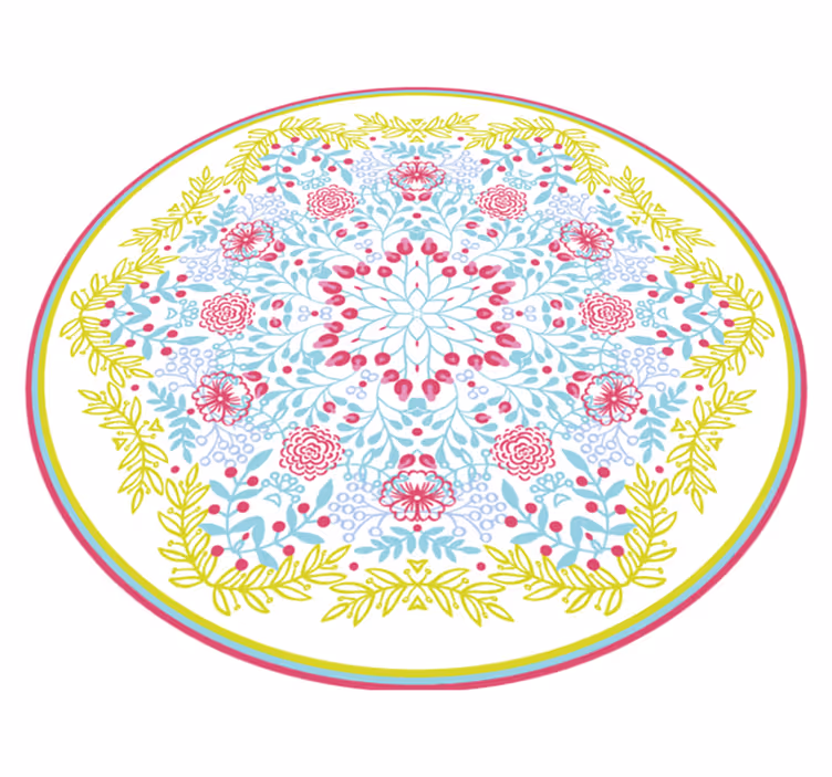 Gypsy cream mandala vinyl rug - TenStickers