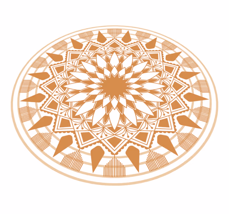 Natural colours big mandala vinyl rug - TenStickers