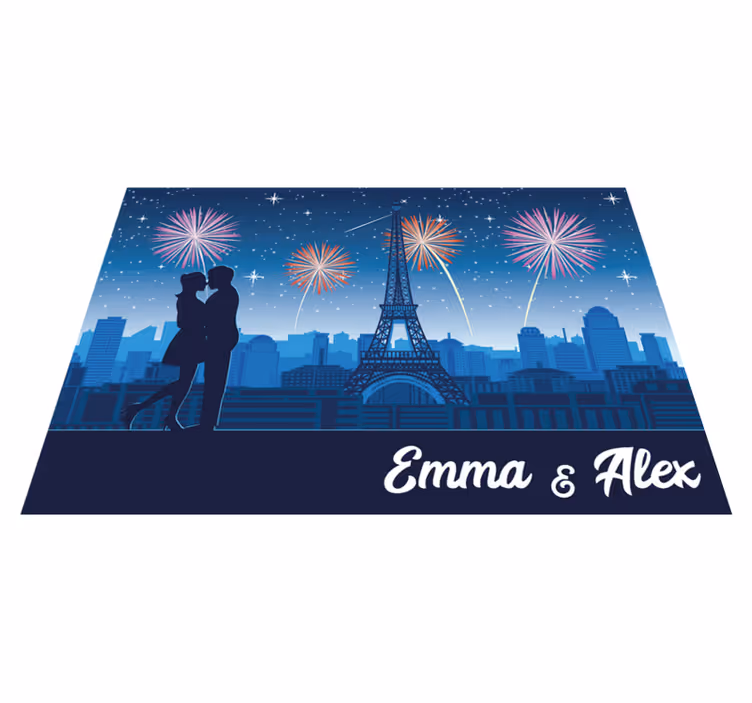 Parisian Romance custom vinyl rug - TenStickers