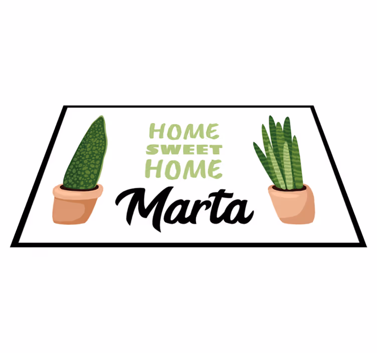 Sweet home with plants custom vinyl rug - TenStickers