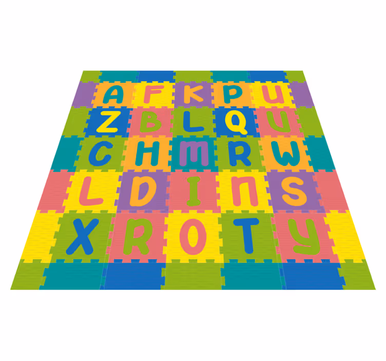 Colorful play design alphabet vinyl rug - TenStickers