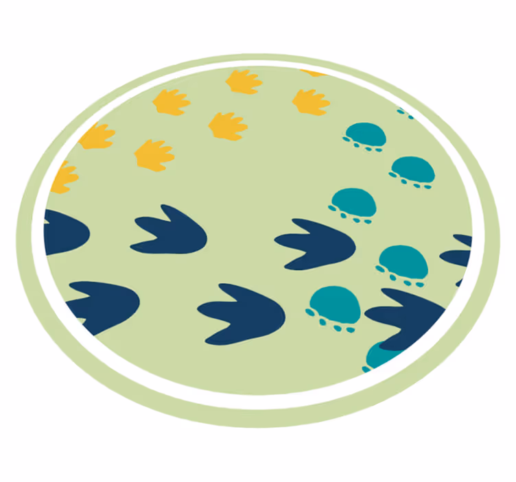 Dinosaur footprints design kids vinyl rug - TenStickers