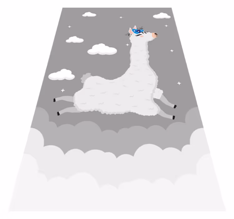 Lively Llama Fantasy kids vinyl rug - TenStickers