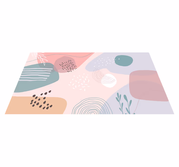 Abstract soft shapes modern vinyl rug - TenStickers