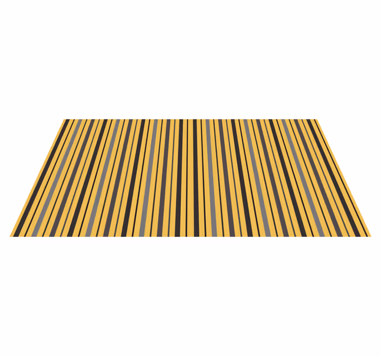 Vertical yellow pattern striped vinyl rug - TenStickers