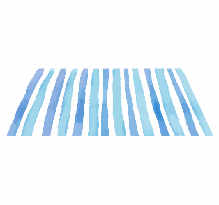 Set Cool Blue striped vinyl rug - TenStickers