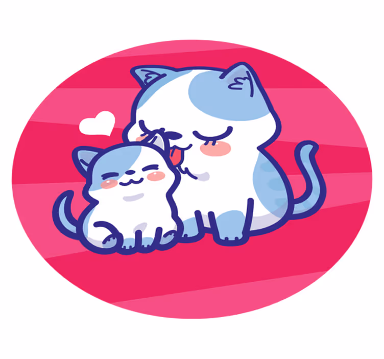 Cuddly Cat Companions kids vinyl rug - TenStickers