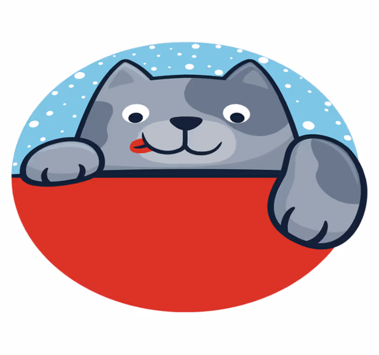 Charming cat illustration animal vinyl rug - TenStickers