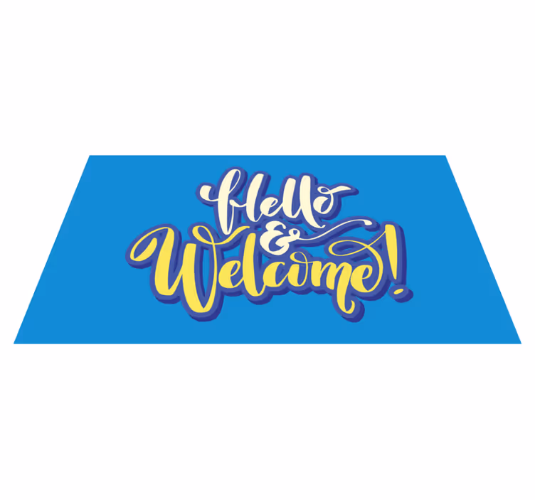 Hello and welcome entrance hall vinyl rug - TenStickers