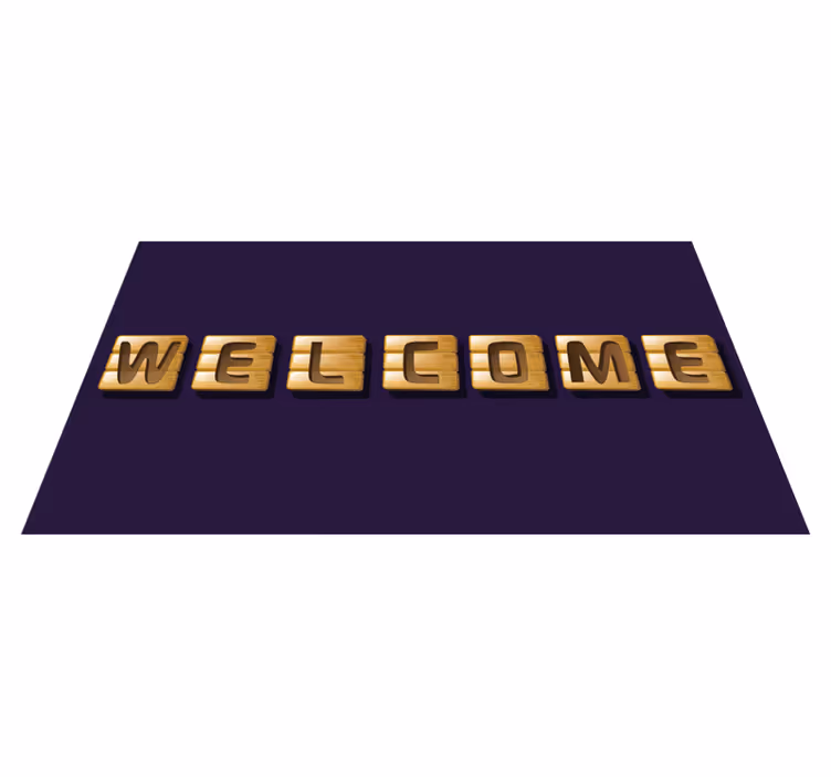 Engraved block word welcome entrance hall tiles - TenStickers