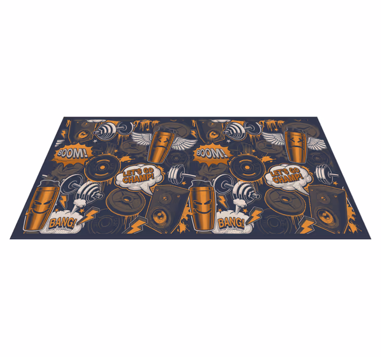 Energetic Fitness Vibes teen vinyl rug - TenStickers