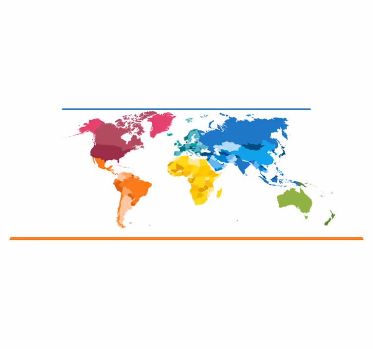 World map colors world map vinyl rug - TenStickers