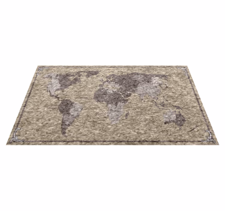 World map vinyl rug with global map design - TenStickers