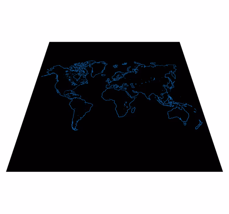 World map outline world map vinyl rug - TenStickers