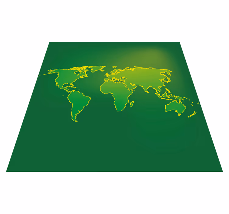 Emerald Globe Contour world map vinyl rug - TenStickers