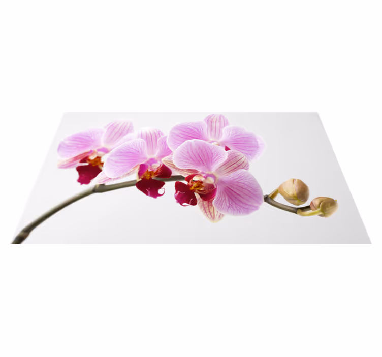 Pink orchid design floral vinyl rug - TenStickers