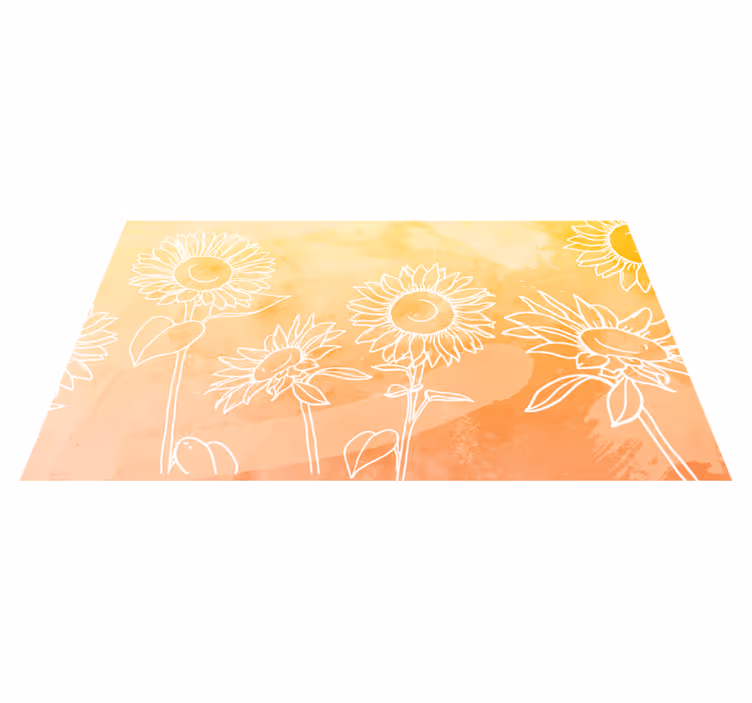 Sunflower Blossom Design floral vinyl rug - TenStickers