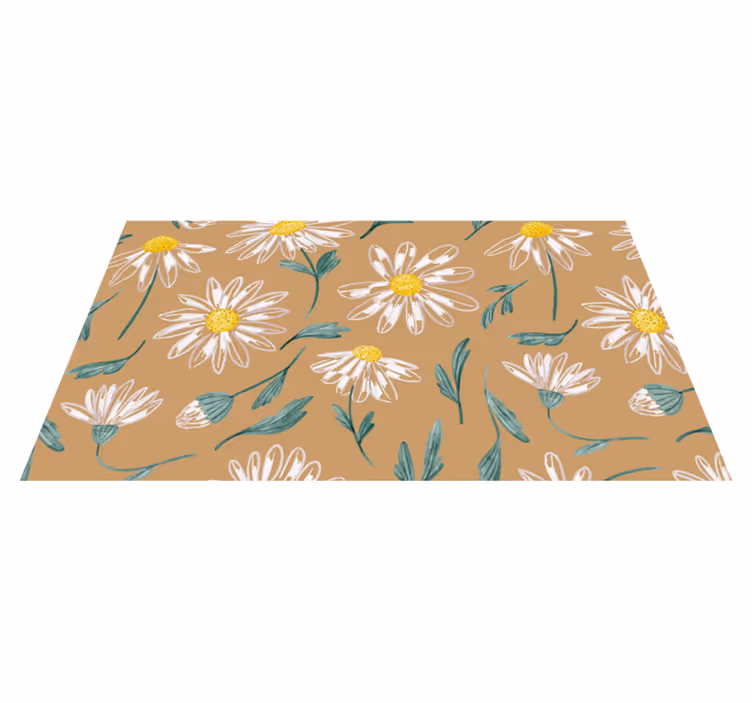 Daisy Blossom Motif floral vinyl rug - TenStickers